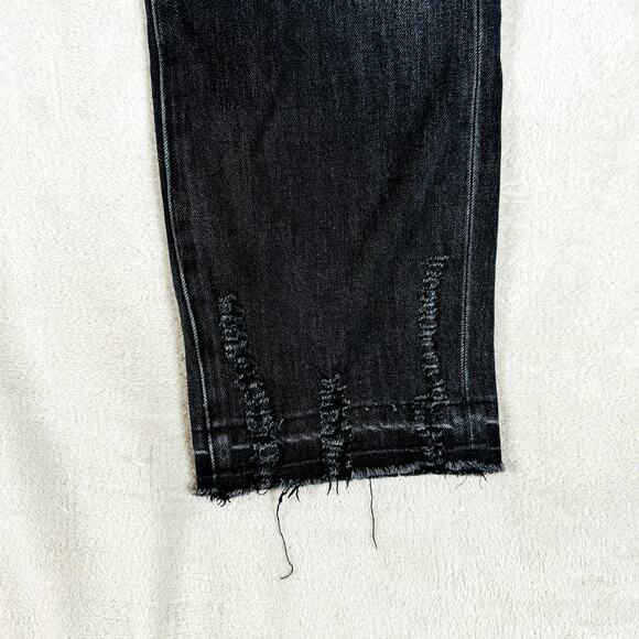 Liverpool Los Angeles Jeans Womens 8/29 Faded Black Denim The Straight Raw Hem‎ - Picture 6 of 12